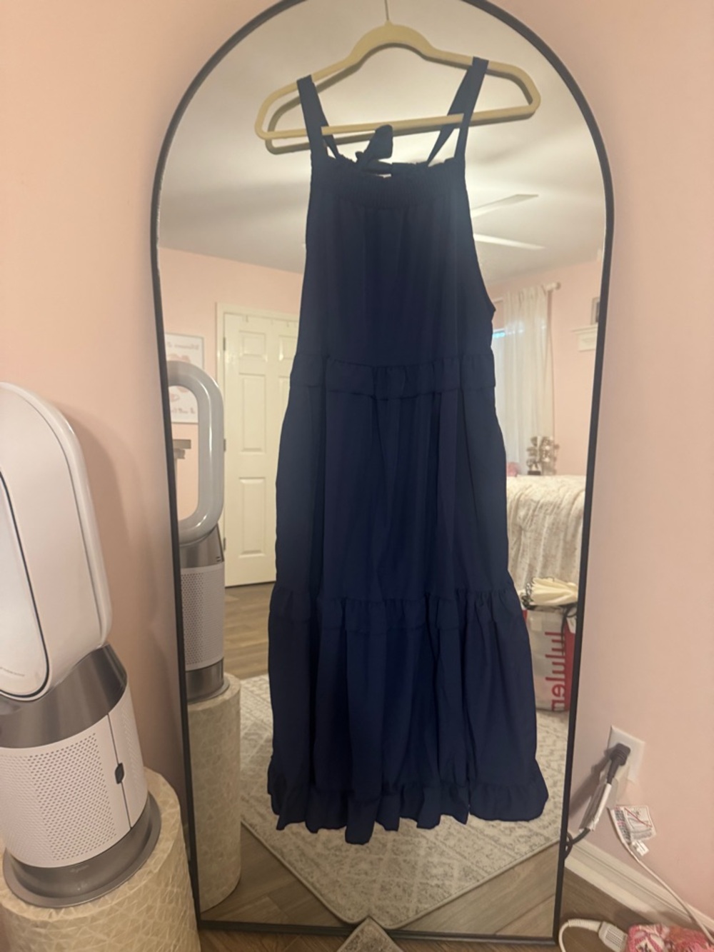 Women's Navy Tiered Sundress - Sleeveless Summer Dress